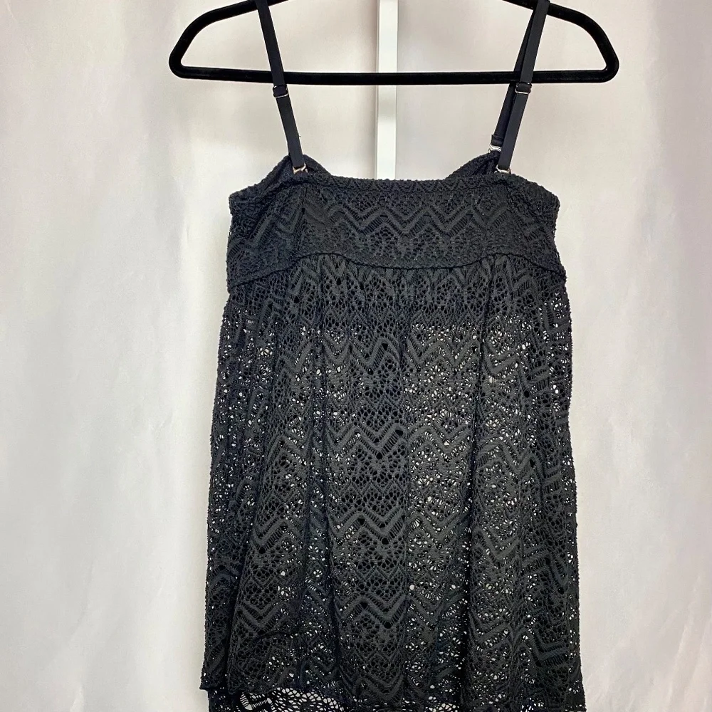 💙5/$15 INC International Concepts Womenʻs Black Crochet Lace Beach Cover Up M/L